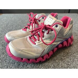 Reebok Womens Shoes Zig Tech J92661 Silver & Pink Running Sneakers Size 6.5‎
